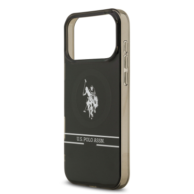 Apple iPhone 17 Pro Max Case U.S. Polo Assn. Original Licensed M-Safe Charging Feature IML Double Horse Stripe Logo Cover - 7