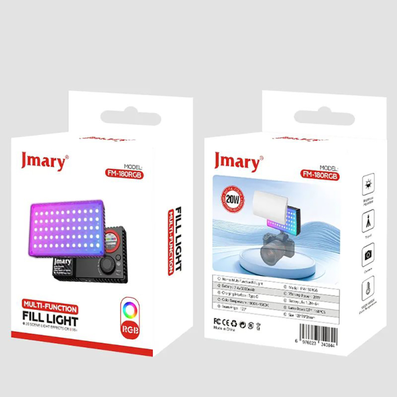Jmary FM-180RGB RGB Led Telefon-Kamera Üstü Aydınlatma Işığı 20W - 6