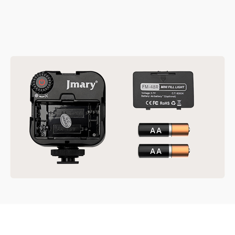 Jmary FM-48R Mini Fill Light Telefon-Kamera Üstü Pilli Aydınlatma Işığı - 3