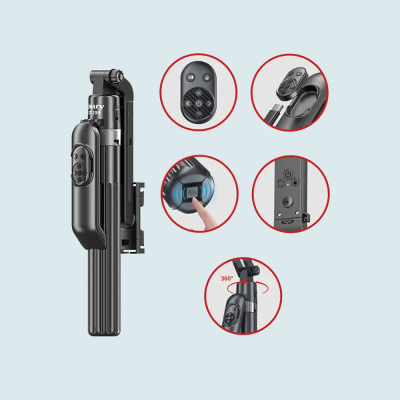 Jmary KT-299 360 Derece Dönebilen Kablosuz Kumandalı Tripod ve Selfie Çubuğu - 5