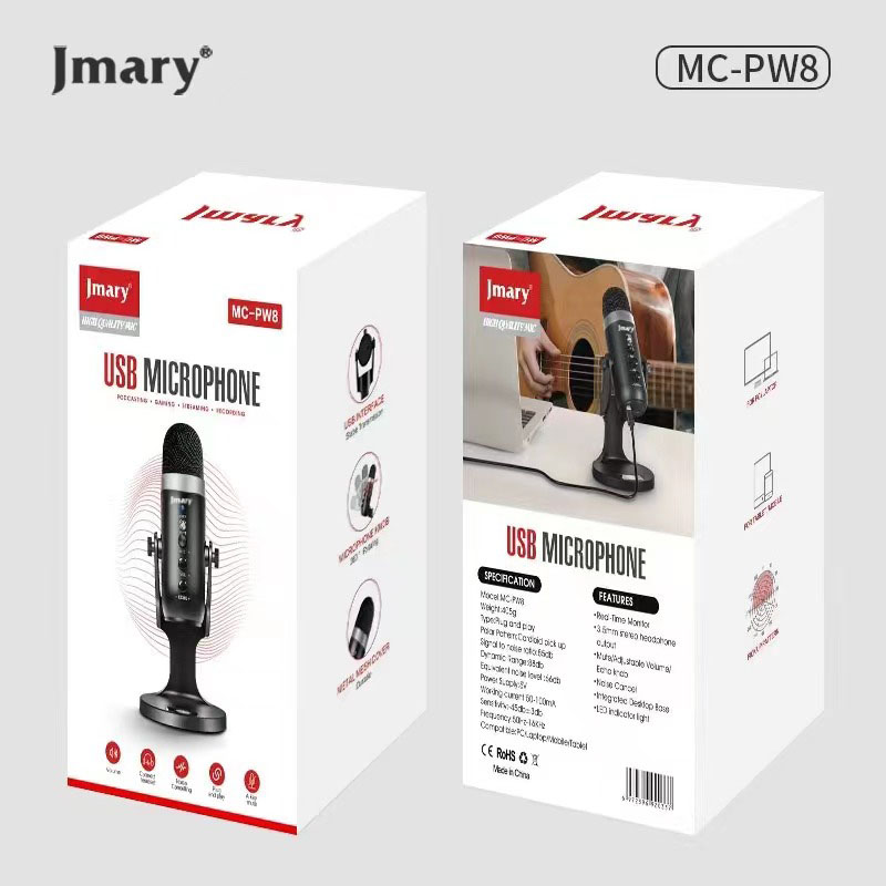 Jmary MC-PW8 Gürültü Önleyici Anti-Şok Teknoloji Tak Çalıştır Ekolu Stüdyo Mikrofon - 12