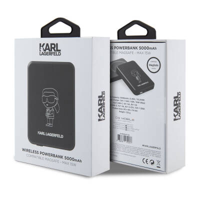 Karl Lagerfeld Led Işıklı Göstergeli Magsafe Magnetik Orjinal Lisanslı Powerbank 5000 Mah - 4