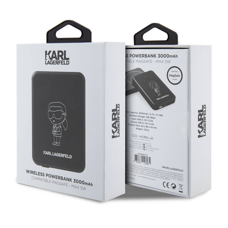 Karl Lagerfeld Magsafe Magnetic Original Licensed Powerbank 3000 Mah with LED Light Indicator - 4