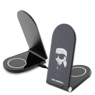 Karl Lagerfeld Original Licensed Foldable Printed Magnetic Wireless Charging Stand with Iconic Karl Logo - 1