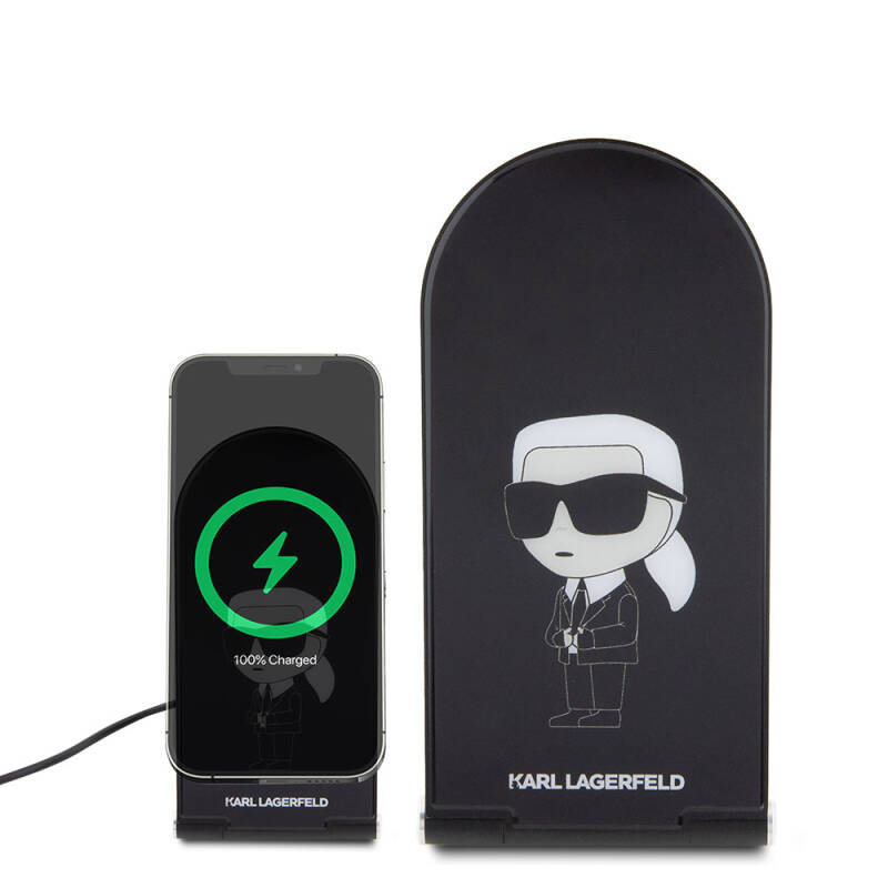 Karl Lagerfeld Original Licensed Foldable Printed Magnetic Wireless Charging Stand with Iconic Karl Logo - 3