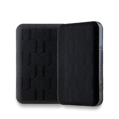 Karl Lagerfeld Orjinal Lisanslı M-safe Şarj Özellikli Led Işık Göstergeli Metal Logolu PU Deri Powerbank 5000mAh - 4