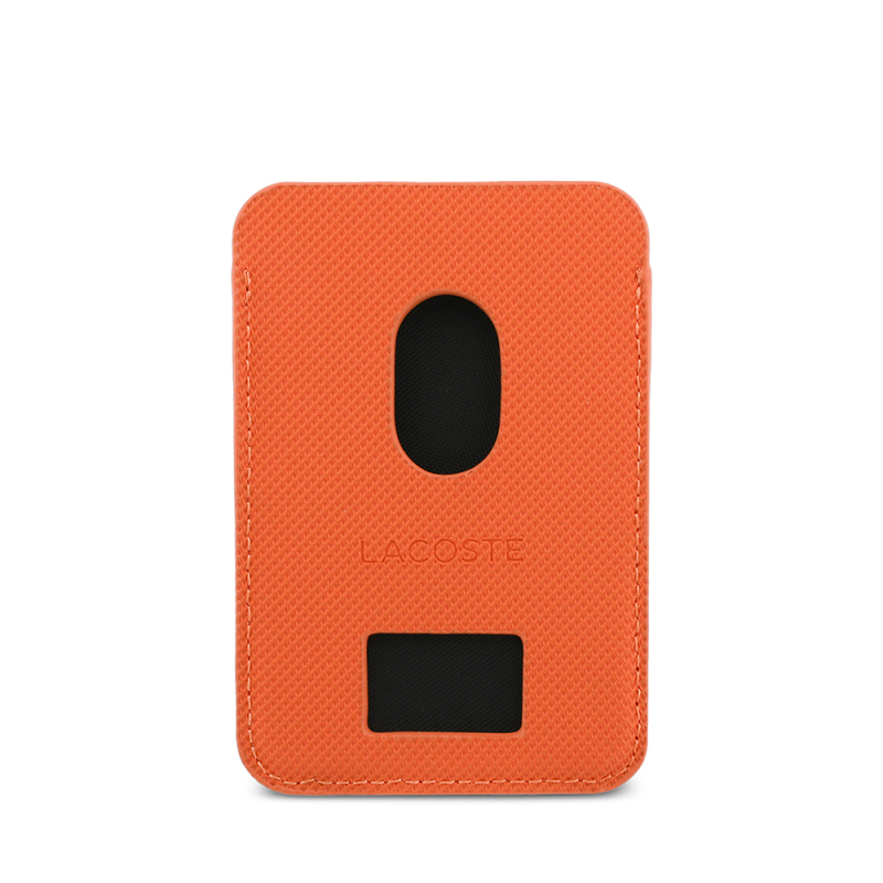 Lacoste Original Licensed 2-Compartment PU Piqué Pattern Magnetic Card Holder with Iconic Crocodile Weave Logo - 4