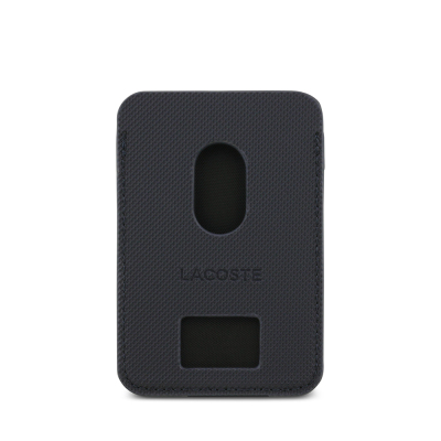 Lacoste Original Licensed 2-Compartment PU Piqué Pattern Magnetic Card Holder with Iconic Crocodile Weave Logo - 8