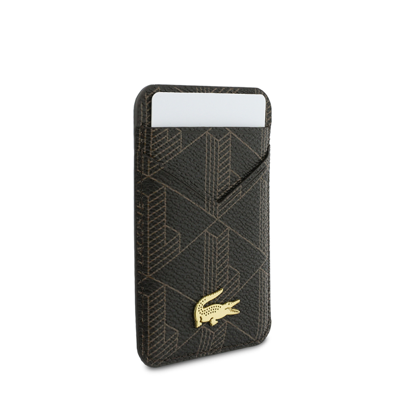 Lacoste Original Licensed 2-Compartment PVC Magnetic Card Holder with Mixed Monogram Design - 3