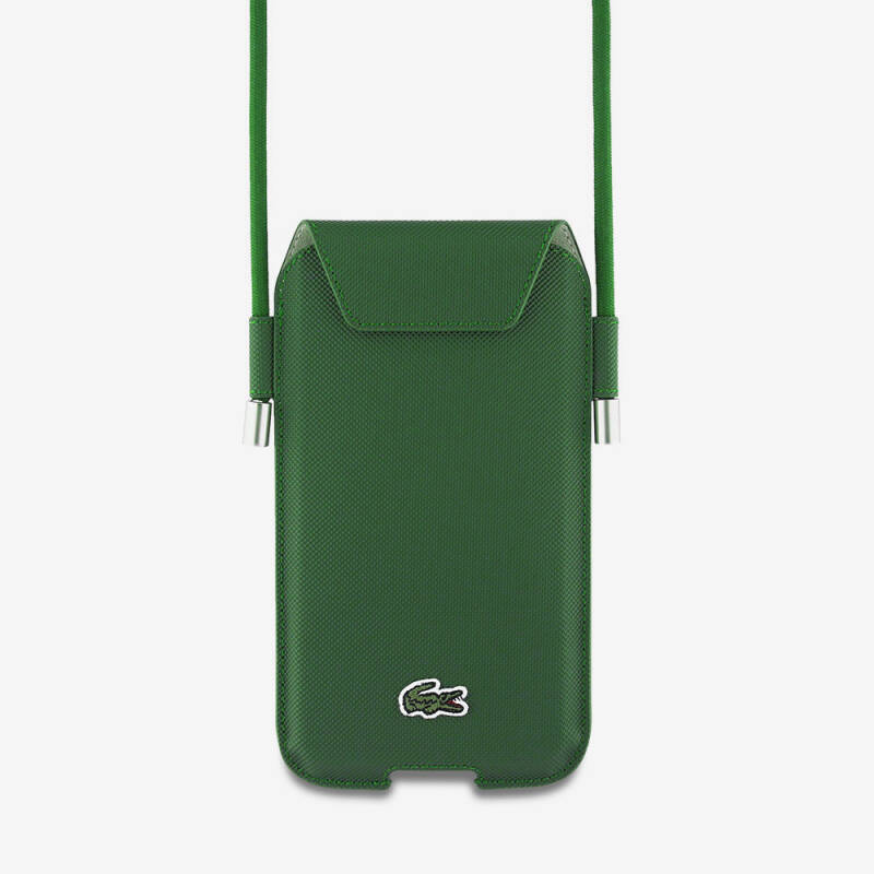 Lacoste Original Licensed Cross Body Strap PU Pique Patterned Universal Case up to 6.7 inches - 5