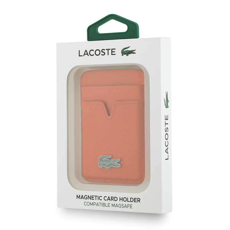 Lacoste Orjinal Lisanslı 2 Hazneli PU Pike Desenli İkonik Timsah Dokuma Logolu Magnetik Kartlık - 5