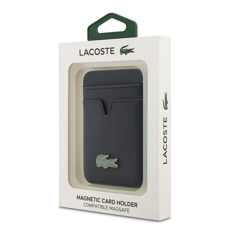 Lacoste Orjinal Lisanslı 2 Hazneli PU Pike Desenli İkonik Timsah Dokuma Logolu Magnetik Kartlık - 10