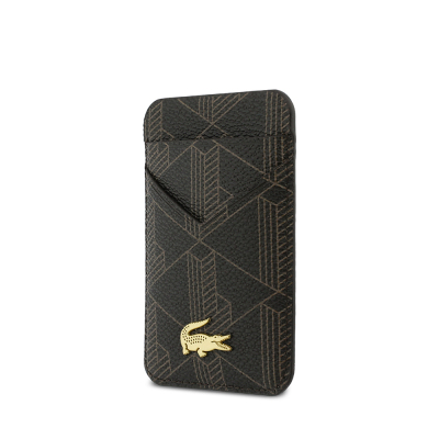 Lacoste Orjinal Lisanslı 2 Hazneli PVC Karışık Monogram Desenli Magnetik Kartlık - 1