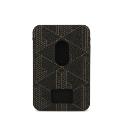 Lacoste Orjinal Lisanslı 2 Hazneli PVC Karışık Monogram Desenli Magnetik Kartlık - 4