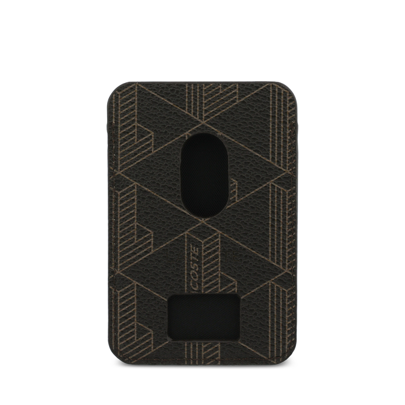 Lacoste Orjinal Lisanslı 2 Hazneli PVC Karışık Monogram Desenli Magnetik Kartlık - 4