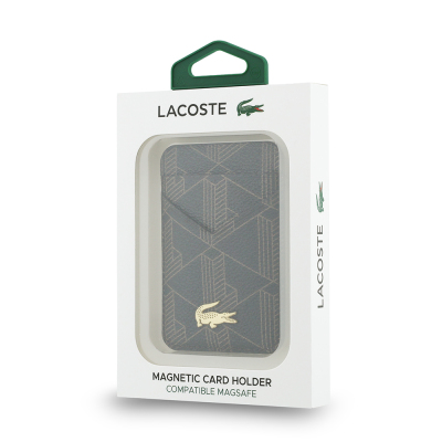 Lacoste Orjinal Lisanslı 2 Hazneli PVC Karışık Monogram Desenli Magnetik Kartlık - 5