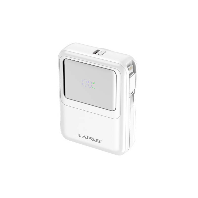 Lapas LP-PW002 Type-C & Lightning Digital LED Indicator Wireless Portable Powerbank 10.000mAh - 10