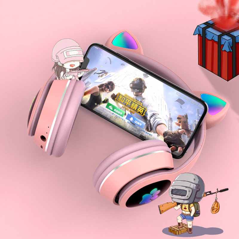 Lapas P40 Cat Ear Design RGB Light Bluetooth Headphones - 10