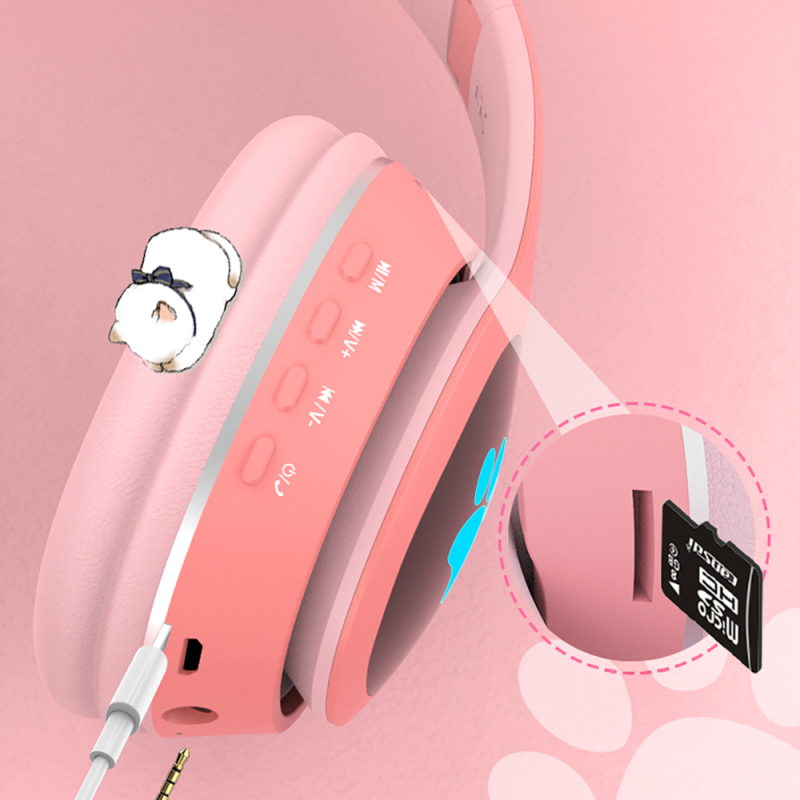 Lapas P40 Kedi Kulaklı Tasarımlı RGB Işıklı Bluetooth Kulaklık - 12