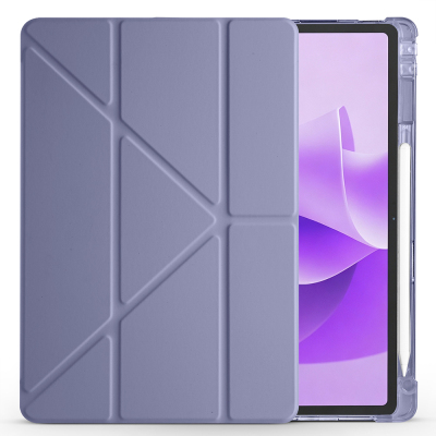 Lenovo Idea Tab Plus 12.1 Case Zore Tri Folding Case with Pen Compartment and Stand - 11