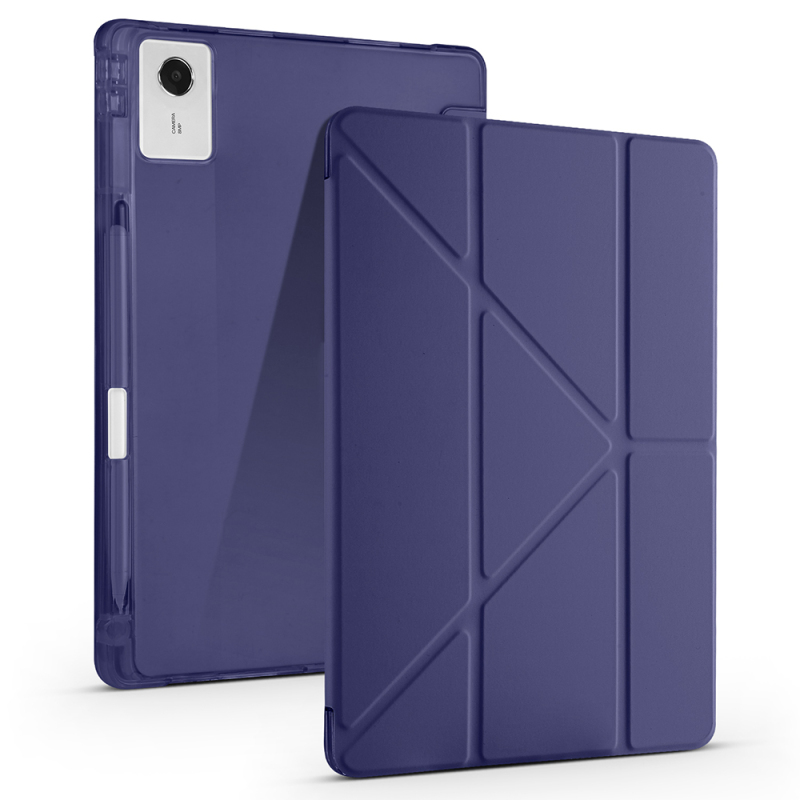 Lenovo Idea Tab Plus 12.1 Kılıf Zore Tri Folding Kalem Bölmeli Standlı Kılıf - 2