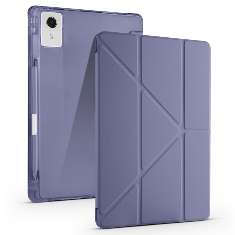 Lenovo Idea Tab Plus 12.1 Kılıf Zore Tri Folding Kalem Bölmeli Standlı Kılıf - 4