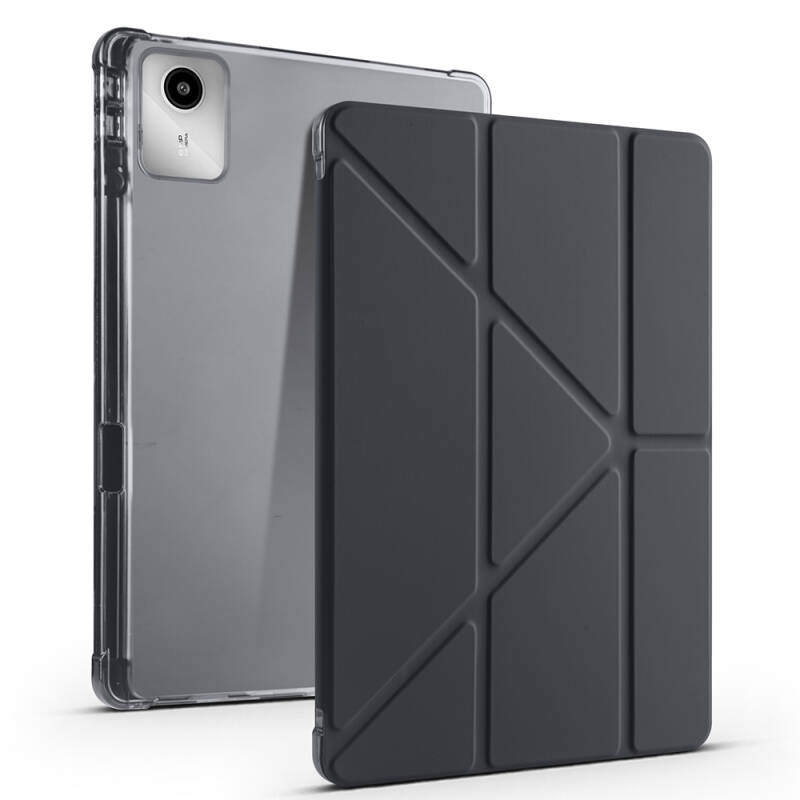 Lenovo M11 TB-330FU Case Zore Tri Folding Stand Pen Compartment Case - 4