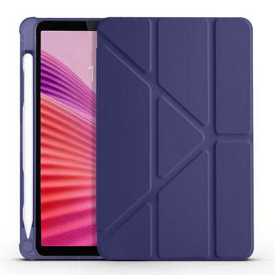 Lenovo Tab One 8.7 TB-305FU Kılıf Zore Tri Folding Kalem Bölmeli Standlı Kılıf - 8