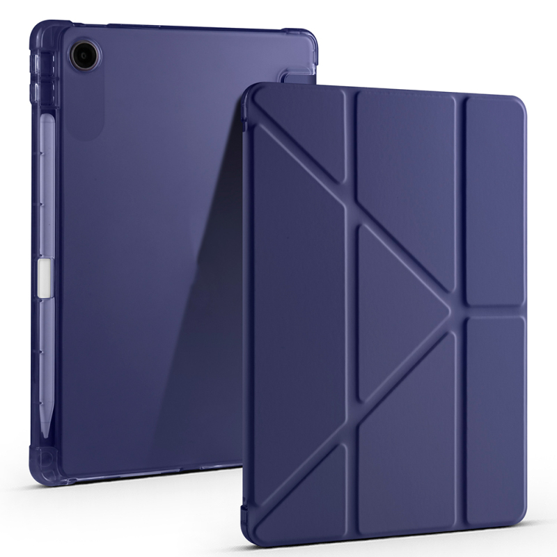 Lenovo Tab TB-311FU Kılıf Zore Tri Folding Kalem Bölmeli Standlı Kılıf - 6