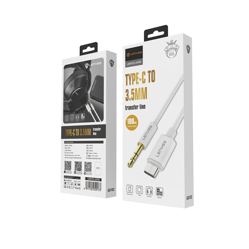 Lenyes AX102 Type-C to 3.5mm AUX Audio Kablo 1M - 7
