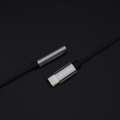 Lenyes AX105 Type-C to 3.5mm Aux Çevirici Örgülü Ses Adaptörü - 3