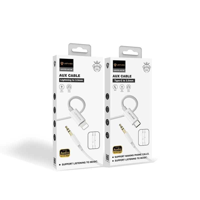 Lenyes AX106 Lightning to 3.5mm AUX Audio Kablo 1M - 10