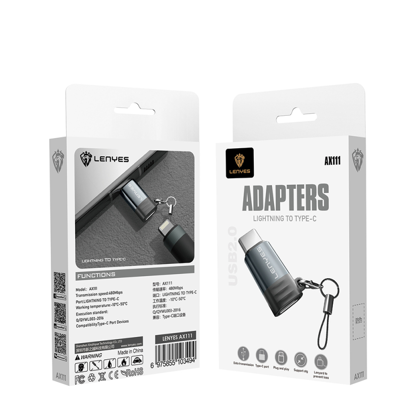 Lenyes AX111 Lightning to Type-C Converter OTG Adapter - 6