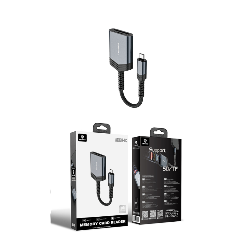 Lenyes AX137 2in1 Type-C to TF/SD Card Converter - 4