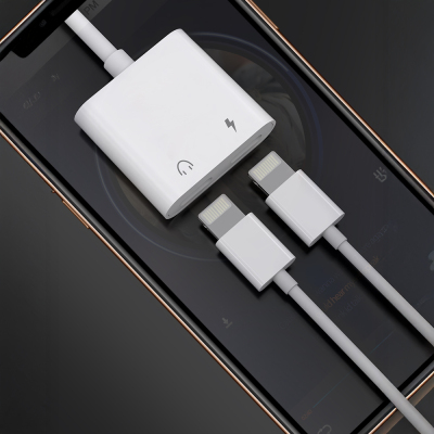 Lenyes AX92 Lightning to Lightning 2in1 Şarj ve Kulaklık Dönüştürücü Adaptör - 6