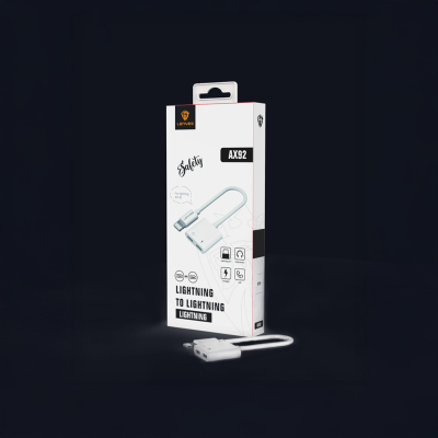 Lenyes AX92 Lightning to Lightning 2in1 Şarj ve Kulaklık Dönüştürücü Adaptör - 7