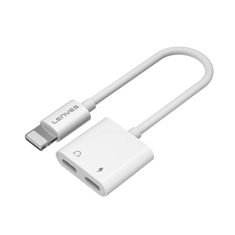 Lenyes AX92 Lightning to Lightning 2in1 Şarj ve Kulaklık Dönüştürücü Adaptör - 2