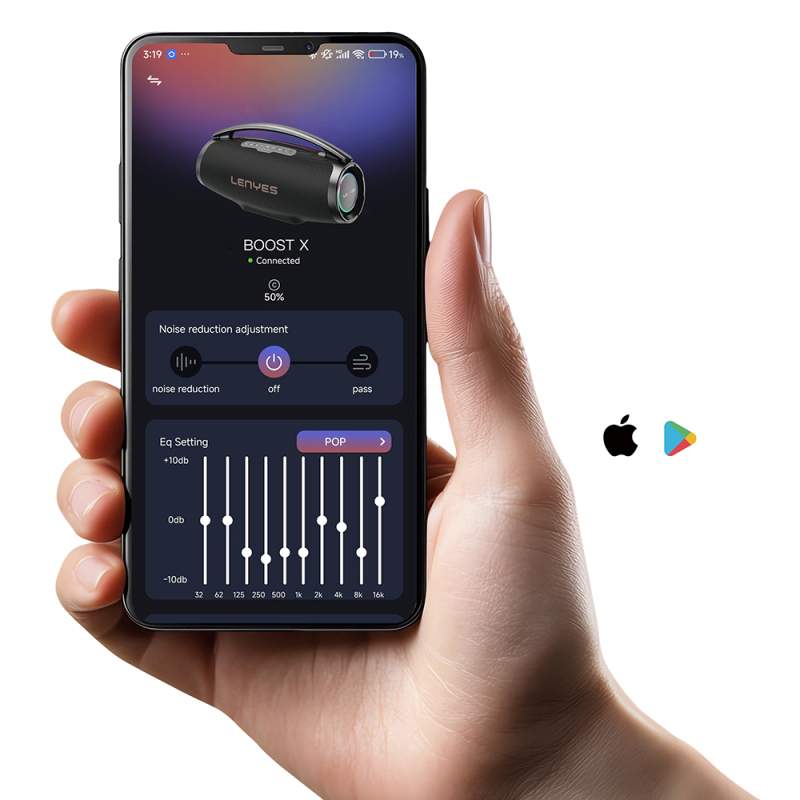 Lenyes Boost X Serisi RGB Işıklı Çift Mikrofonlu Taşınabilir Bluetooth Hoparlör v5.3 600W - 2