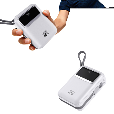 Lenyes C03-A Powerbank 45W 10,000mAh with Digital LED Display, Type-C and Lightning Cable - 3