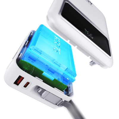 Lenyes C03-A Powerbank 45W 20,000mAh with Digital LED Display, Type-C and Lightning Cable - 6