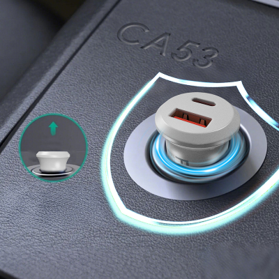 Lenyes CA53 Fast Charging Dual Type-C + USB-A Port Mini Car Charger 30W - 6