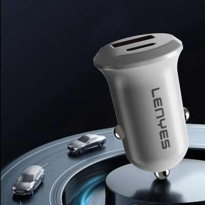 Lenyes CA53 Fast Charging Dual Type-C + USB-A Port Mini Car Charger 30W - 9