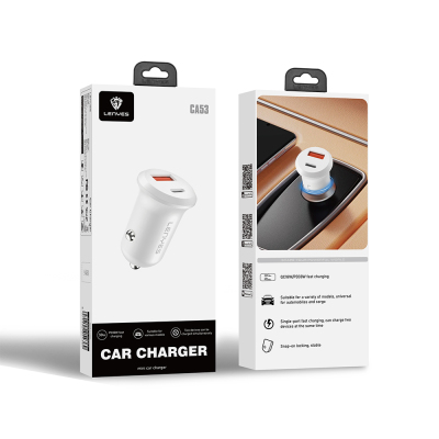 Lenyes CA53 Hızlı Şarj Özellikli Dual Type-C + USB-A Portlu Mini Araç Şarj Aleti 30W - 10