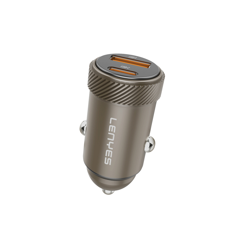 Lenyes CA57 Fast Charging Dual Type-C + USB-A Port Mini Car Charger 30W - 2