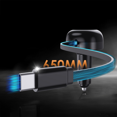 Lenyes CA59 Type-C Kablolu Hızlı Şarj Özellikli Type-C + USB-A Portlu Araç Şarj Aleti PD 60W - 3