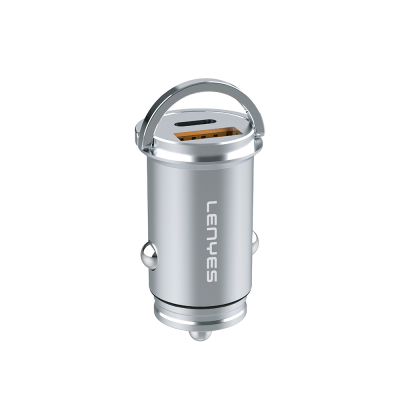 Lenyes CA60 Hızlı Şarj Özellikli Dual Type-C + USB-A Portlu Mini Araç Şarj Aleti PD 45W - 1
