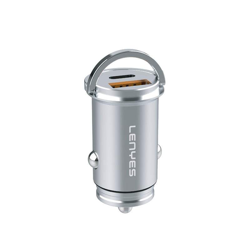 Lenyes CA60 Hızlı Şarj Özellikli Dual Type-C + USB-A Portlu Mini Araç Şarj Aleti PD 45W - 1