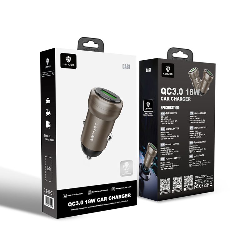 Lenyes CA61 Fast Charging USB-A Port Car Charger 18W - 7