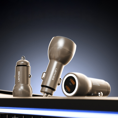 Lenyes CA65 Fast Charging Dual Type-C + Type-C Port PD Car Charger 60W - 3