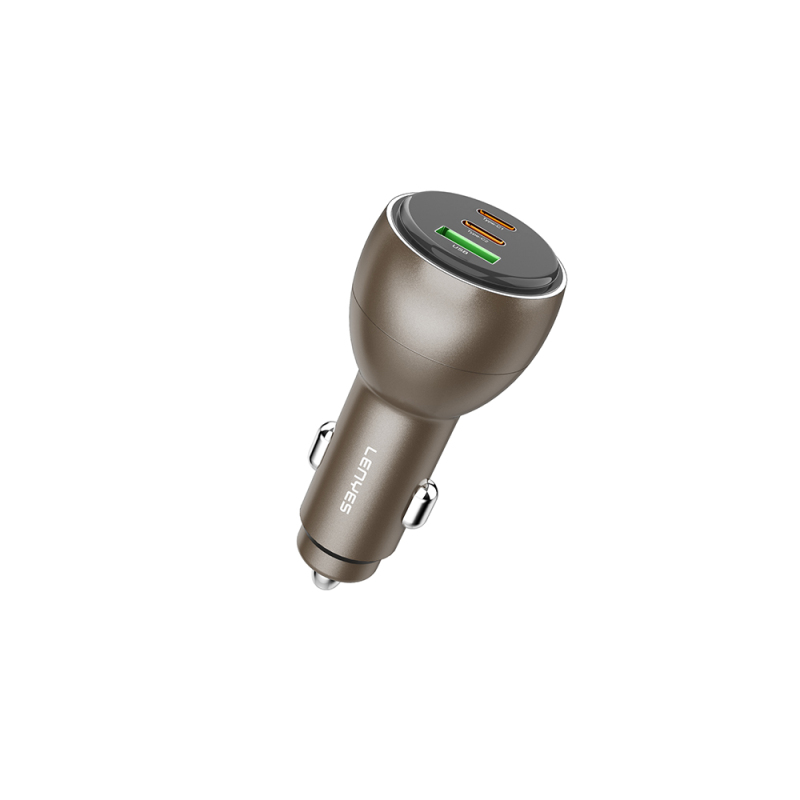 Lenyes CA66 Fast Charging Dual Type-C + Type-C + USB-A Port PD Car Charger 95W - 1